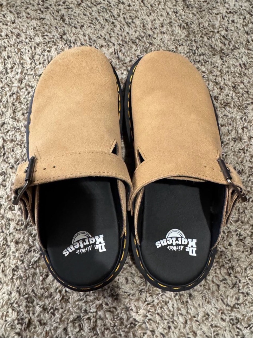Dr. Martens Men’s Tan Suede Clog with Buckle